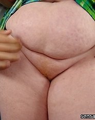 Feeling the thick penis head between her luscious, plump lips just makes her BBW pussy drip with excitement.